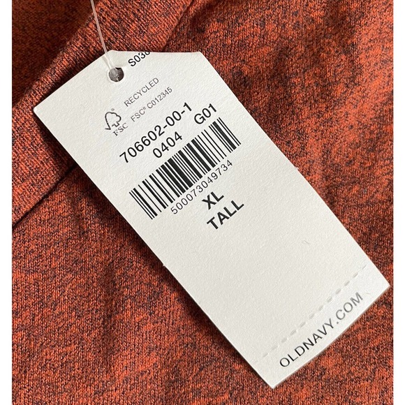 Old Navy Mens XL Tall Shirt Burnt Orange Long Sleeve Soft Washed NWT P6 - Picture 7 of 9